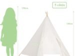 Large Teepee Playhouse Children's Play Tent Princess Style Lace String Lights