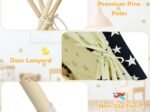 Children's Tepee Playhouse Play Tent Folding Wigwam Canvas Floor Mat