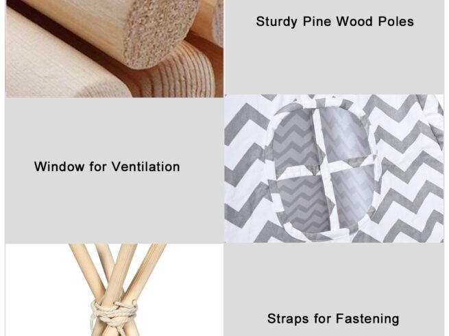 Indian Teepee Tent for Children with Mat and Carry Bag 160 x 120 x 120 cm