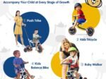 4-in-1 Multifunctional Kids Training Balance Trike wih Adjustable Push Handle