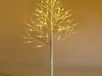 Artificial Warm White Birch Christmas Tree 180cm with 96 LED Lights