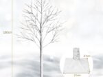 Artificial Warm White Birch Christmas Tree 180cm with 96 LED Lights