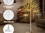 Artificial Warm White Birch Christmas Tree 120cm with 48 LED Lights
