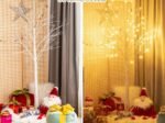 Artificial Warm White Birch Christmas Tree 180cm with 96 LED Lights