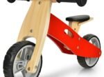 2-in-1 Wooden Tricycle and Balance Bike with Adjustable Seat Shockproof from 18 Months
