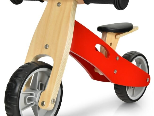 2-in-1 Wooden Tricycle and Balance Bike with Adjustable Seat Shockproof from 18 Months