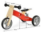 2-in-1 Wooden Tricycle and Balance Bike with Adjustable Seat Shockproof from 18 Months