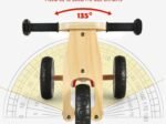 2-in-1 Wooden Tricycle and Balance Bike with Adjustable Seat Shockproof from 18 Months