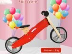 2-in-1 Wooden Tricycle and Balance Bike with Adjustable Seat Shockproof from 18 Months