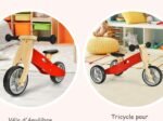 2-in-1 Wooden Tricycle and Balance Bike with Adjustable Seat Shockproof from 18 Months