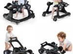 Foldable Baby Walker 4 in 1 Pusher Adjustable Height and Speed Music Box with Light