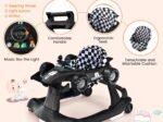 Foldable Baby Walker 4 in 1 Pusher Adjustable Height and Speed Music Box with Light