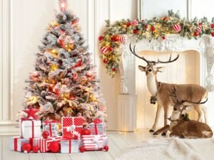 Artificial Christmas Tree 136cm Pine Needles 472 Branches 160 LED Lights