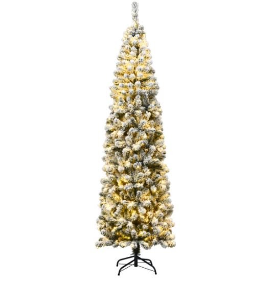 Snowflake Artificial Christmas Tree 225cm 350 LED Lights Metal Stand