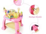 2 in 1 Scalable Baby Musical Walker Activity Table 360° Swivel Seat 3 Adjustable Heights