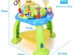 2 in 1 Scalable Baby Musical Walker Activity Table 360° Swivel Seat 3 Adjustable Heights