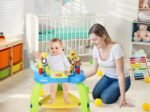 2 in 1 Scalable Baby Musical Walker Activity Table 360° Swivel Seat 3 Adjustable Heights