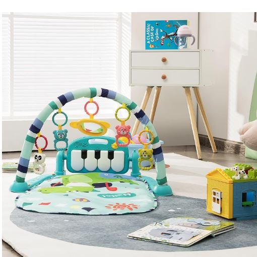 Musical Activity Mat for Baby Swivel Piano, Music and Light, 4 Toys