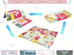 Foldable Baby Play Mat with Unicorn and Pony Image in Non-Toxic XPE Foam