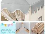 Children's Playhouse Play Tent Cotton Princess Style Hut Beige