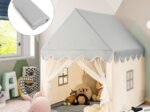 Children's Playhouse Play Tent Cotton Princess Style Hut Beige
