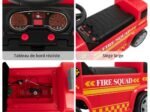 Ride On Fire Truck for Children 18-36 Months Luminous Bubble Machine Sound Siren Music