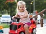 Ride On Fire Truck for Children 18-36 Months Luminous Bubble Machine Sound Siren Music