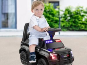Electric Police Car Toy Megaphone Lights and Sound for 18-60 Months
