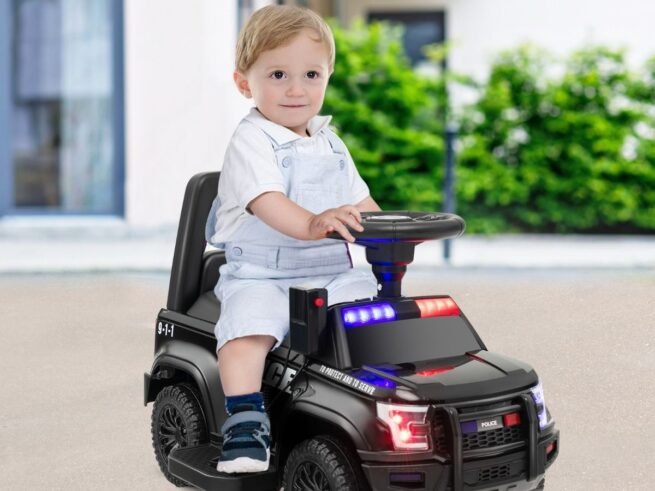Electric Police Car Toy Megaphone Lights and Sound for 18-60 Months