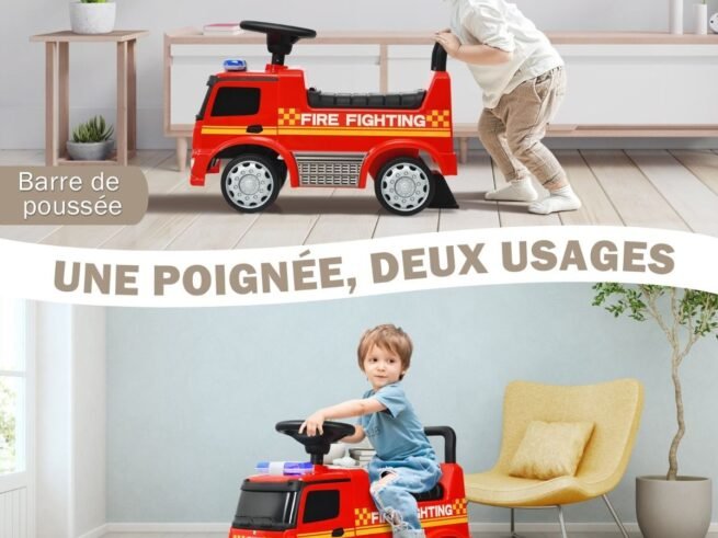 Ride On Fire Engine for Children 12-36 Months Storage Space Sound Light