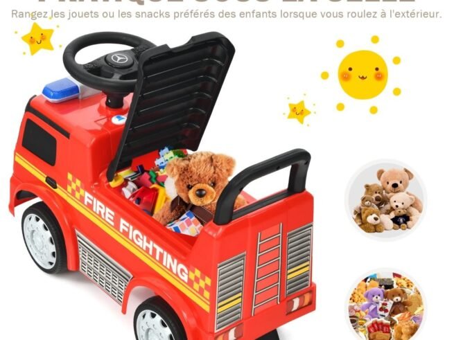 Ride On Fire Engine for Children 12-36 Months Storage Space Sound Light