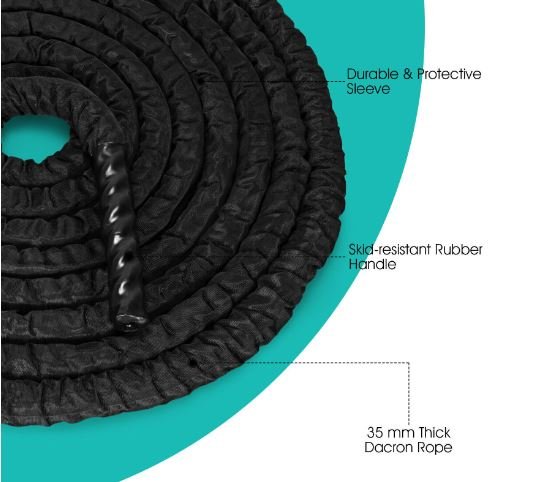 Fitness Training Rope 15M Long 35mm for Outdoor Indoor Use