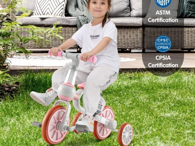 4-in-1 Multifunctional Kids Training Balance Trike Tricycle Adjustable Push Handle